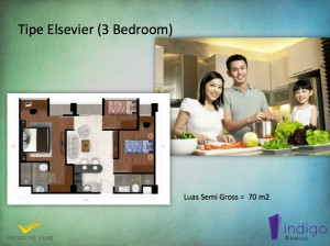Tipe Elsevier (3 Bedroom) Indigo @ Bekasi Apartment