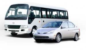 Toyota Prius & Japanese Coaster Hybrid Bus