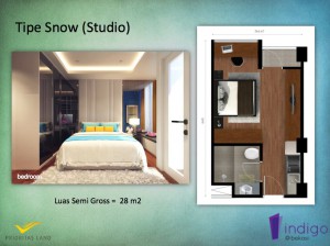 Tipe Snow (Studio), Indigo @ Bekasi Apartment